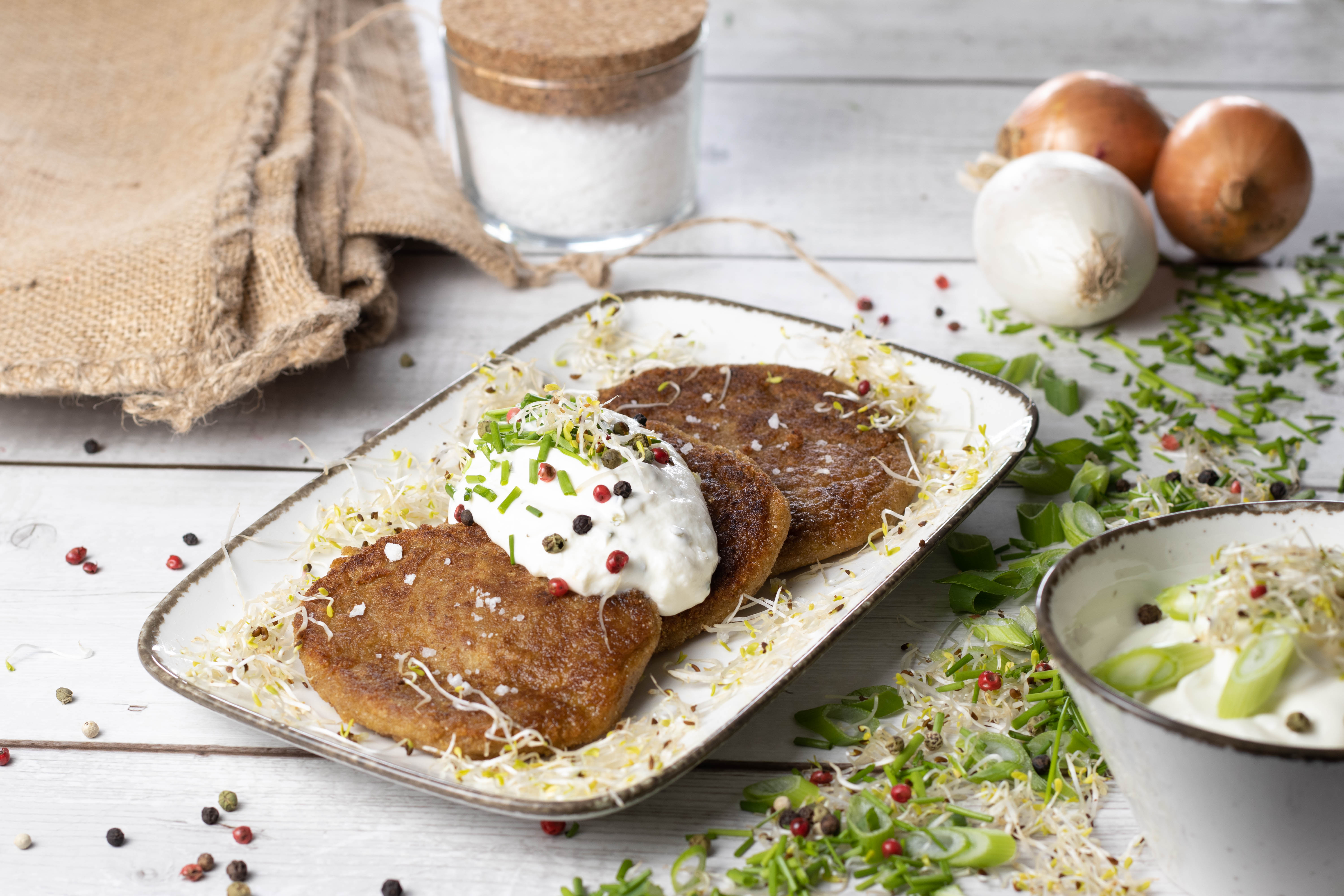 low carb kalorienarm rösti herzhaft quark gericht abendessen mittagsessen zubereitet 